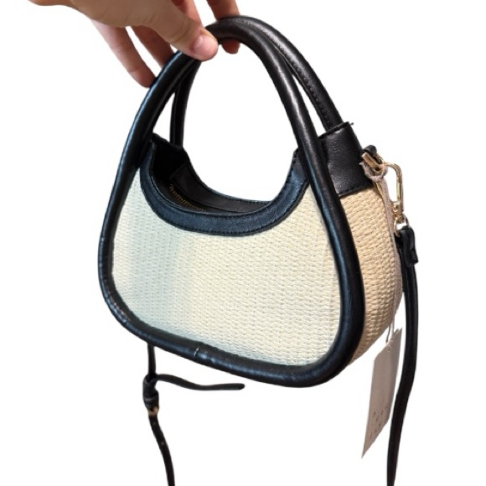 Black and Cream Women's Boho Crossbody Handbag